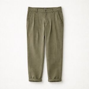 LOFT Olive Green Lyocell Pleated Tapered Pants - Small - Gorpcore Luxe NWOT